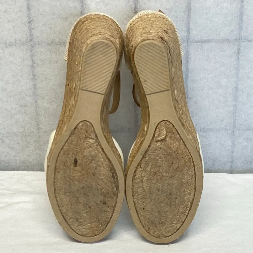 White Mountain Mamba Espadrilles Neutral Rope Wedge Heels Ankle Strap 9.5 NIB